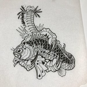 做律师助理的邰先生鱼纹身手稿